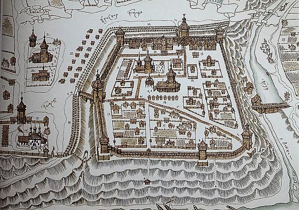 старая карта крепости город Ливны